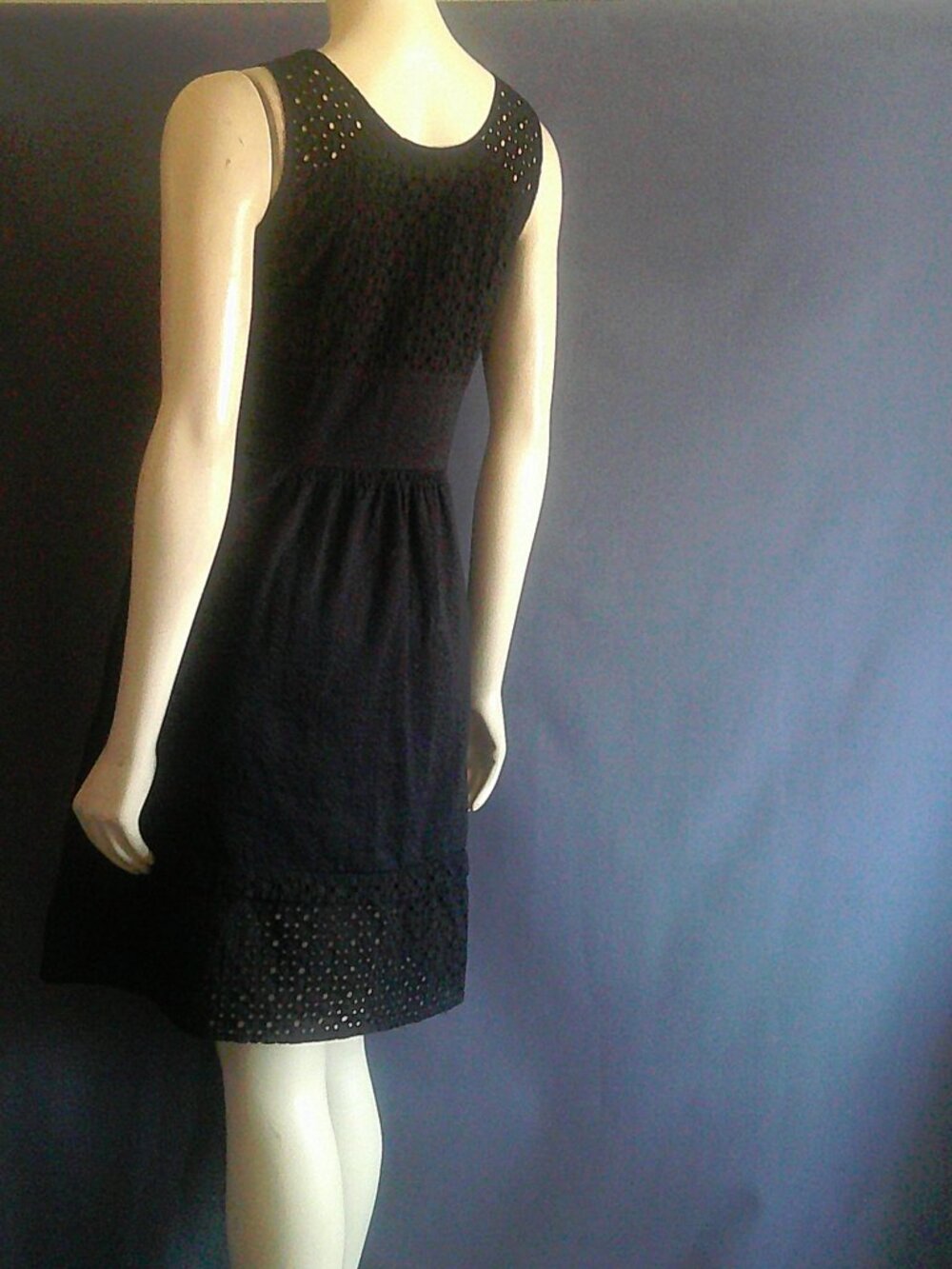 Madewell Black Eyelet Lovesong Cotton Sleeveless Summer Tank Dress 6 - Picture 10 of 12